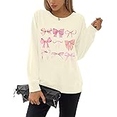 Cayxatiu Cute Bow Graphic Sweatshirts for Women Coquette Aesthetic Womens Crewneck Sweatshirt Long Sleeve Kawaii Pullover