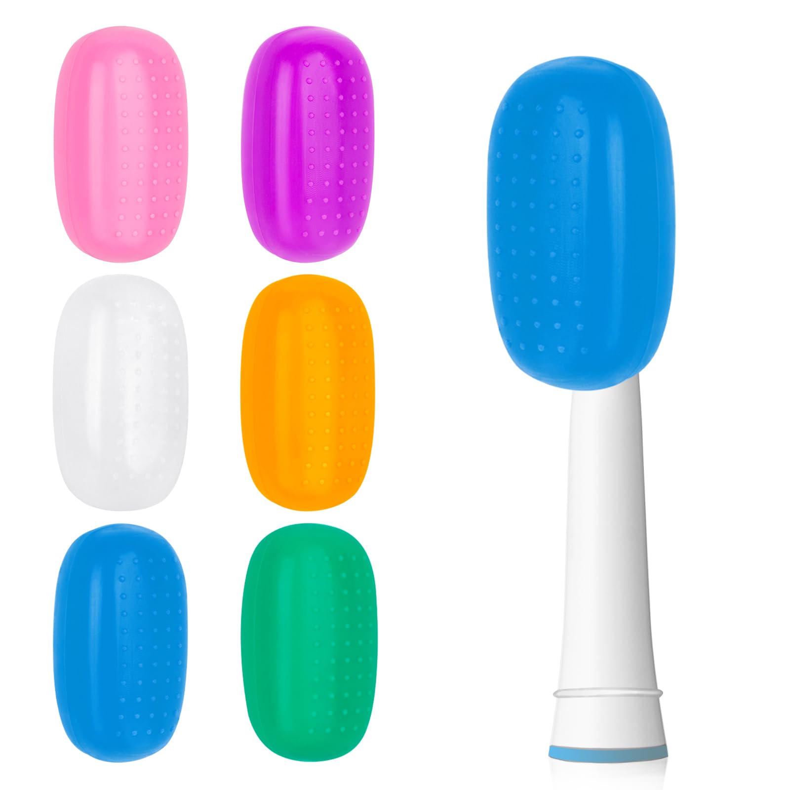 Photo 1 of Hooqict 6 Pack Toothbrush Covers Toothbrush Head Cover Caps Silicone Toothbrush Protector Cap Travel Toothbrush Holder for Kids Adults Household, Travel, Bathroom, School, Camping