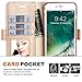 iPhone 7 Plus Case, iPhone 7 Plus Wallet Case, WWW [ Mirror Series] RFID-Resisting PU Leather Case Kickstand Flip Case with Card Slots and Mirror for Apple iPhone 7 Plus Gold