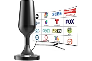 DGUPSP Digital TV Antenna for Smart Tv Indoor, 2024 Newest Digital HDTV Antenna Indoor Outdoor with Strong Magnetic Base, 360°Reception Antena para Tv, Smart Tv Antenna for Free Local Channels