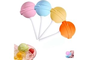 4Pcs Round Silicone Popsicle Molds, Reusable Lollipop Candy Chocolate Mold, Food Grade Freezer Tray for Homemade Ice Pops, Ca