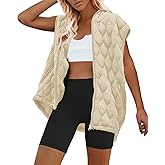 SENSERISE Womens Oversized Puffer Vest Sleeveless Quilted Jacket Zip Up Hooded Puffy Vest Winter Coats with Pockets
