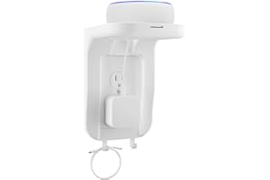 Suptek Wall Outlet Shelf, Home Wall Shelf Organizer for Outlets, Perfect for Bathroom, Kitchen, Bedrooms,Ideal for Cell Phone,Speaker up to 20lbs,with Cable Management and Detachable Hooks,White(S3W)