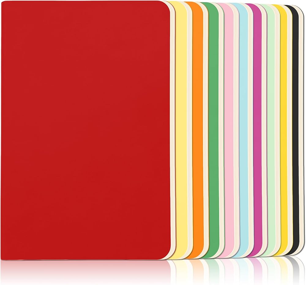 ojussa 10Pcs A6 Notebooks 60 Pages Rainbow Colorful Lined Multipack 14×9cm