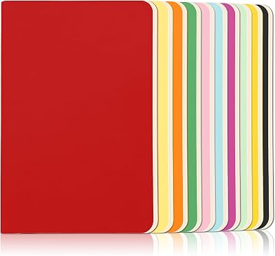 ojussa 10Pcs A6 Notebooks 60 Pages Rainbow Colorful Lined Multipack 14×9cm