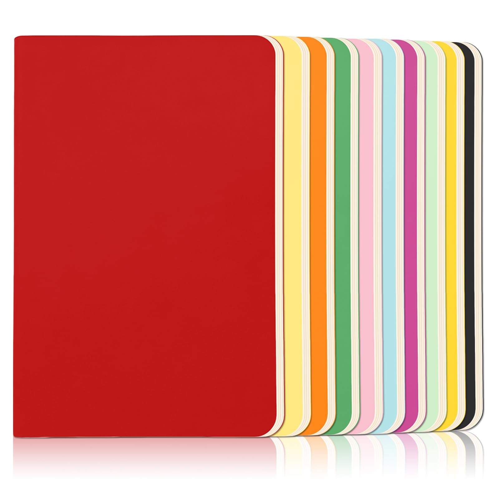 ojussa 10Pcs A6 Notebooks 60 Pages Each Rainbow Colorful Lined Notepad Multipack Notebook for Students Writing Memos Diary Traveler Supplies Making Plans 14×9cm