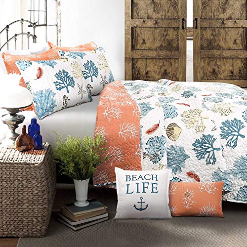 Lush-Decor-7-Piece-Coastal-Reef-Feather-Quilt-Set-King-Blue-Coral 61grsYXef%2BL