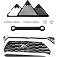 Yourkar Front Grille Badge, Classic Retro Tri-Color Stripe Automotive Mesh Grille Label Emblem, Decorative Decal Badge Compatible with Tacoma 4Runner, Decoration Car Accessories (C)
