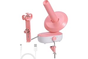 Etcokei Yarn Winder Pro, Electric Yarn Ball Winder for Crocheting, Upgrade Dual-Spring Tension 10oz Large Capacity, Stepless Speed Automatic Yarn Winder Wool Spinner Roller for Crochet Lovers(Pink)