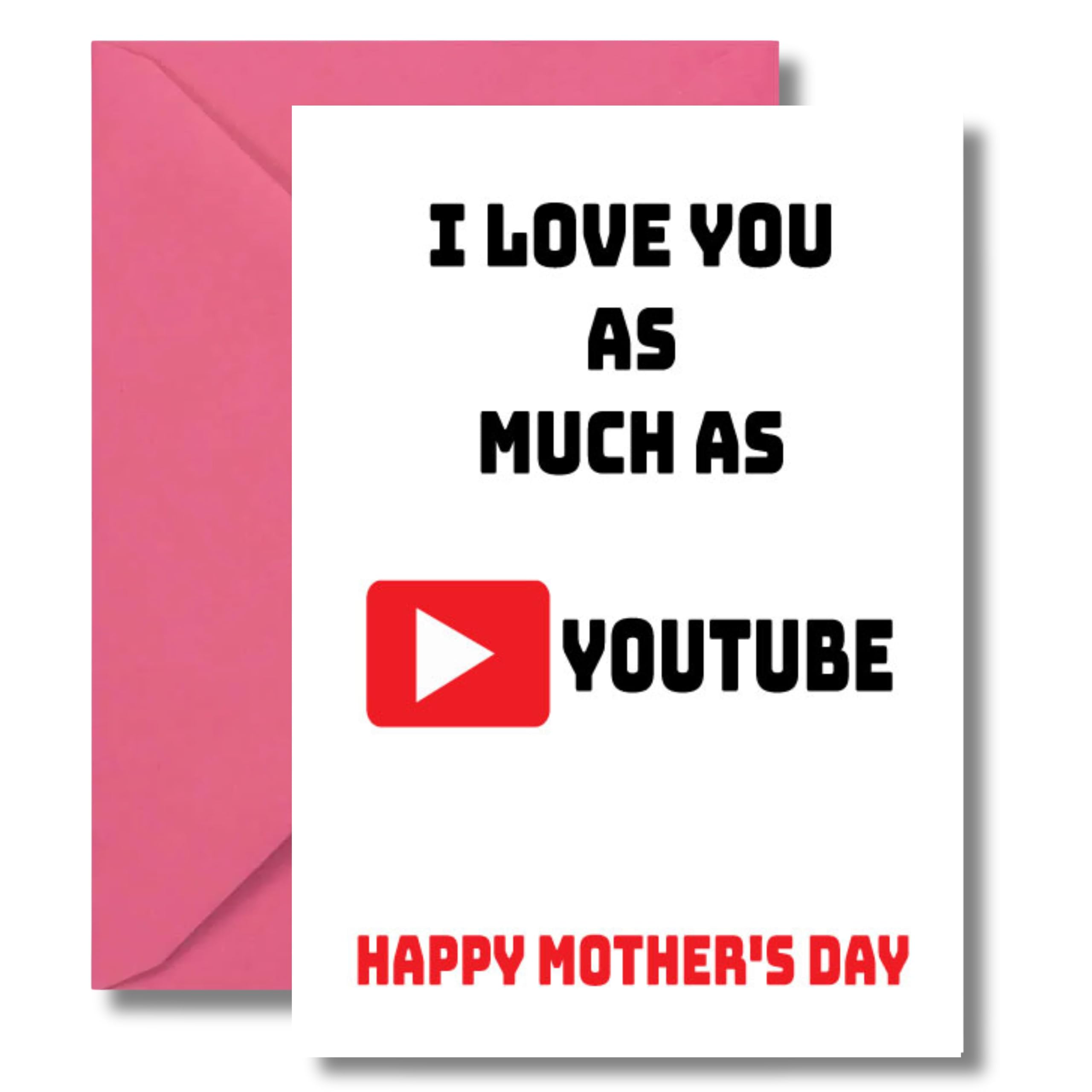 Funny Mothers Day Card For Mum – I Love You As Much As YouTube Cheeky Mothers Day Card From Son Or Daughter - M51