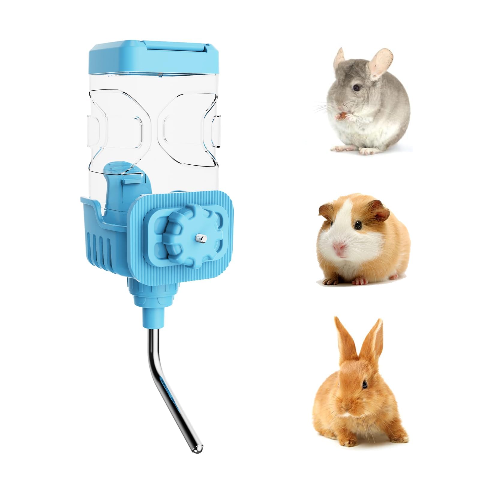 Small Animal Water Bottle [10mm Spout, 750ml] Hanging Water Dispenser Feeder Cage Crate Hutch Bunny Puppy Cat Rabbit Chinchilla Ferret Guinea Pigs Squirrel Hedgehog