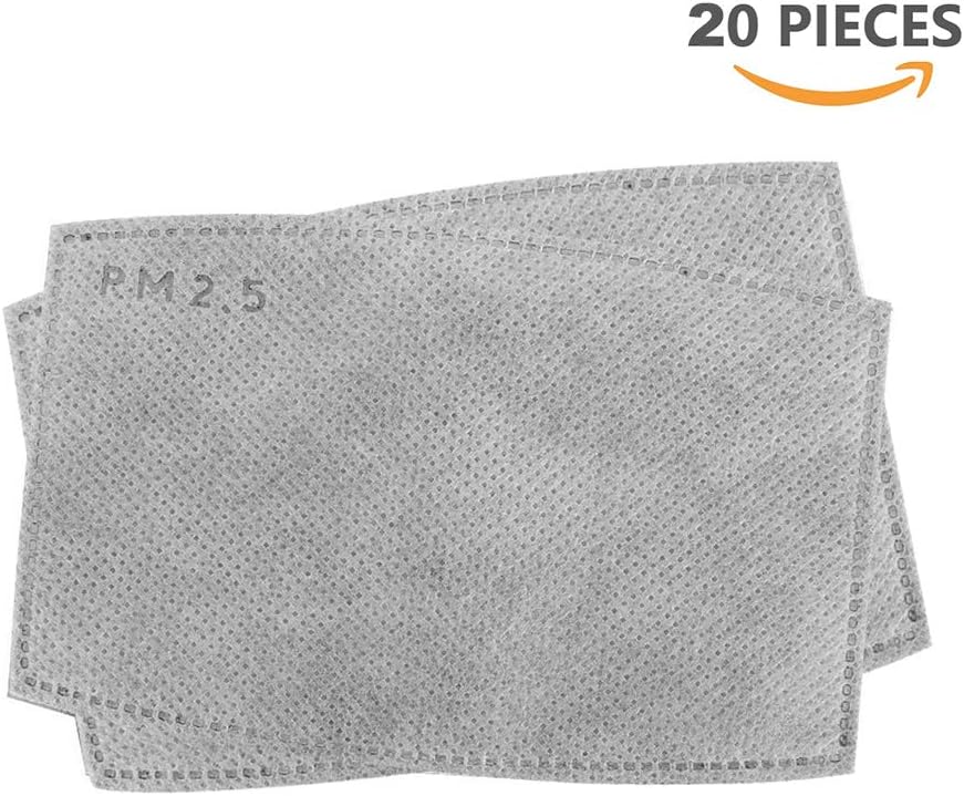 Upgraded Activated Carbon Insert Filter for Regular Cotton Mask, [N99 Filters Standard] PM2.5 Air Protective Filter for Dust, Allergens, Pollution, Particle, Pollen, Smoke Woodworking Cycling (20)