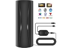 PGOFBUO 977+ Miles Range TV Antenna, Digital TV Antenna Indoor with Amplifier and Signal Booster, Portable HD Antenna for TV Indoor Outdoor for Smart TV and Old TVs - 38 ft Coax Cable - Support 4K 1080p