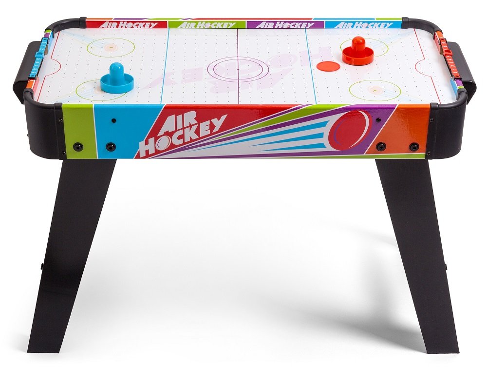Tobar Freestanding Mini Air Hockey Table Game, White