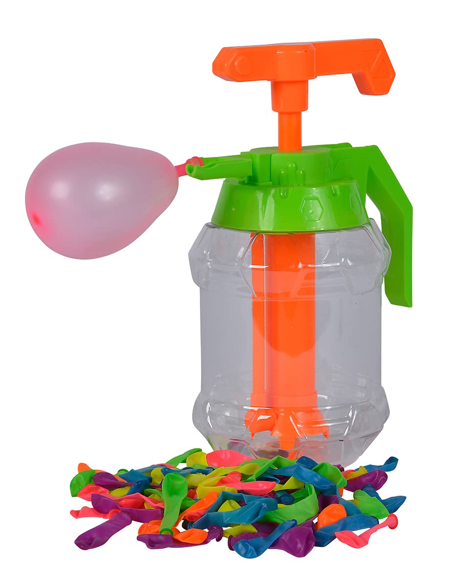 Simba 107796090 - Wasserbomben Füllflasche, mit Pumpfunktion und integrierter Knothilfe, 100 Wasserbomben, Füllvolumen 1,4 Liter, Wasserspielzeug 2