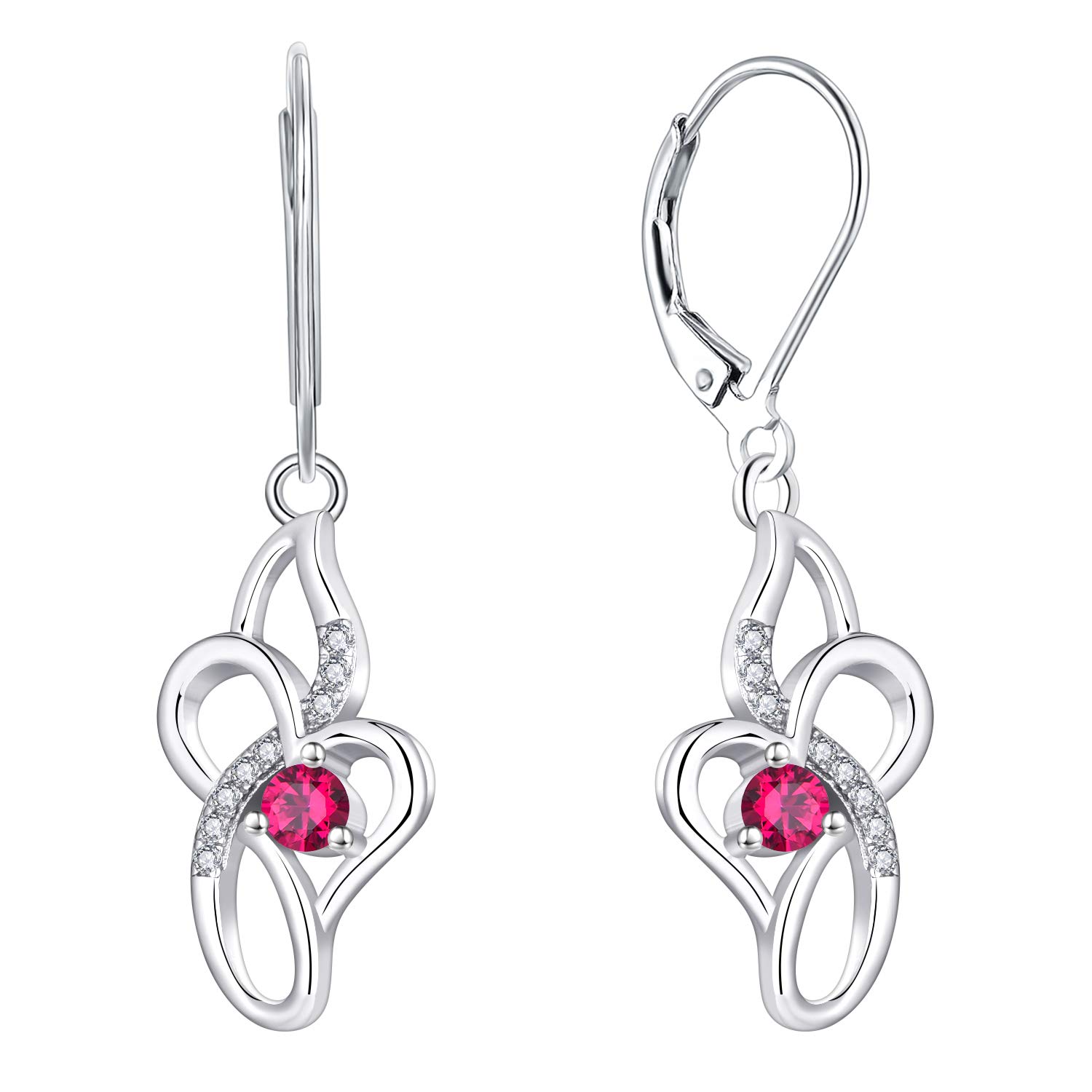 Starchenie Celtic Knot Earrings 925 Sterling Silver Drop Dangle Hoop Earrings 3A Zirkonia White Gold Earrings for Womens