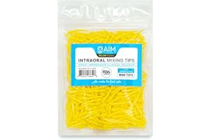 AIM DENTAL SUPPLY Dental Yellow Mixing Tips, Intra Oral Tips for Dentistry Material Pack of 500, Dental Impression Intraoral Mixing, 4.2mm