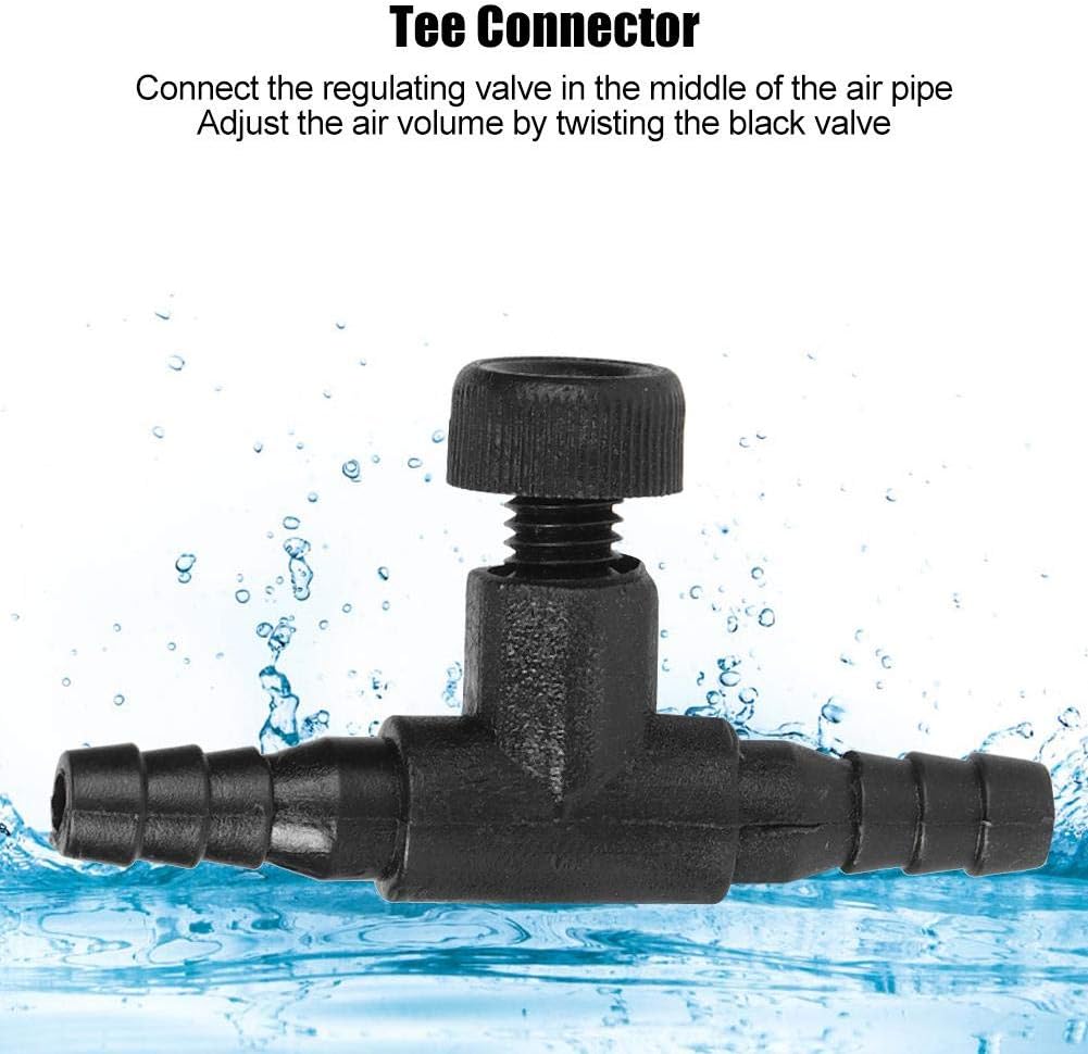 Pssopp 20Pcs Aquarium Air Valve Black ABS Aquarium T Connector Aquarium Air Tubing Connector 3 Way Tubing Volume Air Control Valve for Fish Tank Aquarium - Image 4