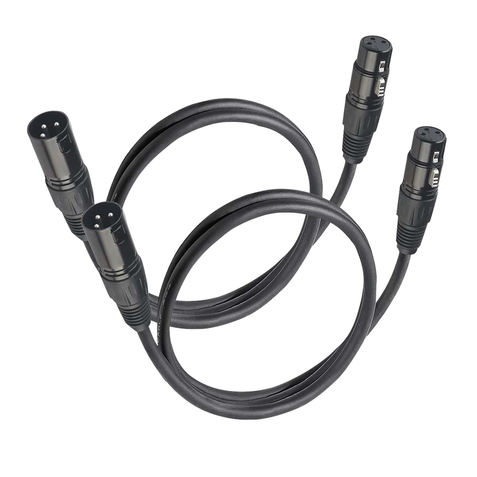jindaaudio XLR Cables, DMX Cable Male to Female (2Pack), XLR Microphone Cable 4ft/1.2m, Light DMX Terminator 3 Pin Connector