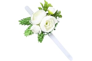 PAWLARISPETS Pet Collar Flower Dog Wedding Flower Bow Tie Removable Floral Accessory for Dog Collar Elegant Rose Charm for Wedding Ceremony Puppies Cats Grooming, Pet Photo Prop (White)