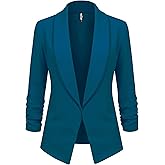 Lock and Love Women 3/4 Sleeve Blazer Open Front Cardigan Jacket Work Office Blazer
