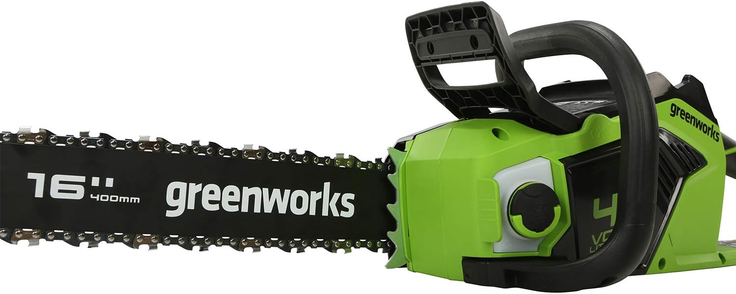 Greenworks GD40CS18 Cordless Chainsaw with Brushless Motor, 40cm Bar Length, 20m/s Chain Speed, 3.81kg, Auto-Oiler - Image 3