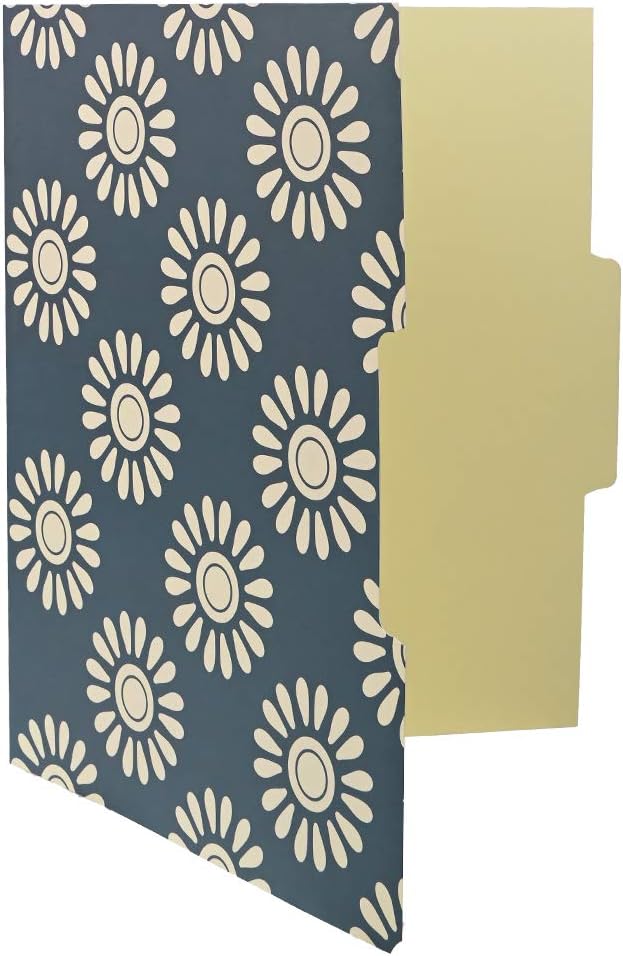 Decorative File Folders, 9 x 11.5 inch Letter Size File Folders - Geometrical Design Cute File Folders - 350gsm Paper Folders Pack of 9 : Office Products