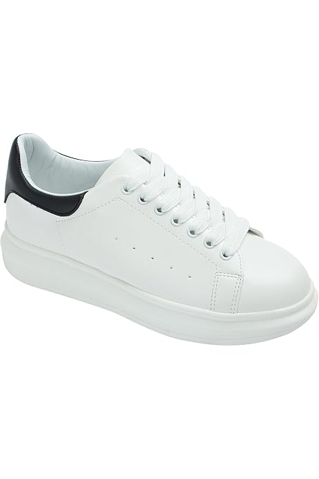 women's white faux leather sneakers