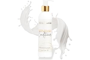 BASK & LATHER Replenish Conditioner – Deep Hydrating, Natural Formula for Elasticity & Detangling, Silicone-Free, Paraben-Free, Color-Safe, 8 oz