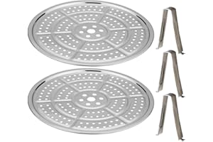 2PCS Canning Rack, 11 Inch Round Stainless Steel Steaming Rack with 3 Support Feet, Multi-hole Steaming Tray for Pressure Can