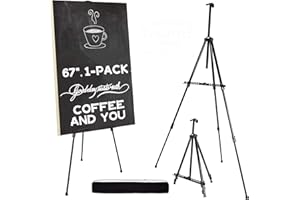 Artify 67 Inches Double Tier Easel Stand, Adjustable Height from 22-67”, 3 in 1, for Painting and Display with a Carrying Bag