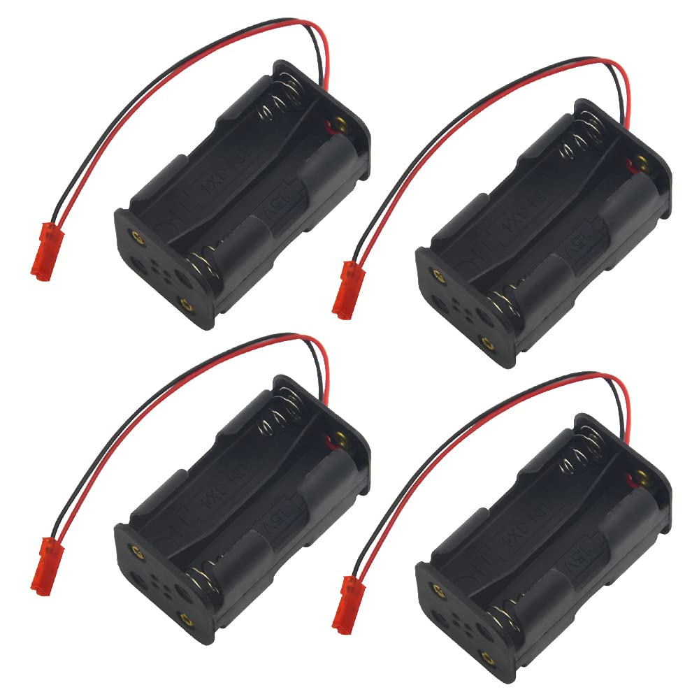 Photo 1 of XINGYHENG 4 Pack Battery Holder 4 Cell AA Battery Container Holder Case with JST Plug Connector for RC Car Truck Airplane