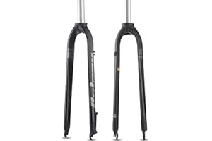 BOLANY Bike Rigid Suspension Forks 1-1/8" Threadless Straight Steerer Universal 26/27.5/29" Disc Brake 9mm QR MTB Front Forks Aluminum Alloy Super-Light Bike Forks