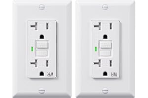 DEWENWILS 2 Pack 20 Amp GFCI Outlet, Self-Test GFI Receptacles with LED Indicator, Tamper Resistant & Weather Resistant, Wallplate and Screws Included, UL Listed, White