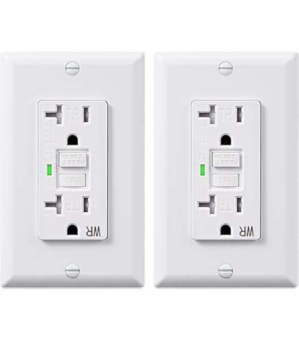 Selbsttest GFCI Steckdose, 20 A, Wandsteckdose, Witterungsbeständig, Manipulationssicher, Duplex-Steckdose Mit LED-Licht, Wandplatte Im Lieferumfang Enthalten