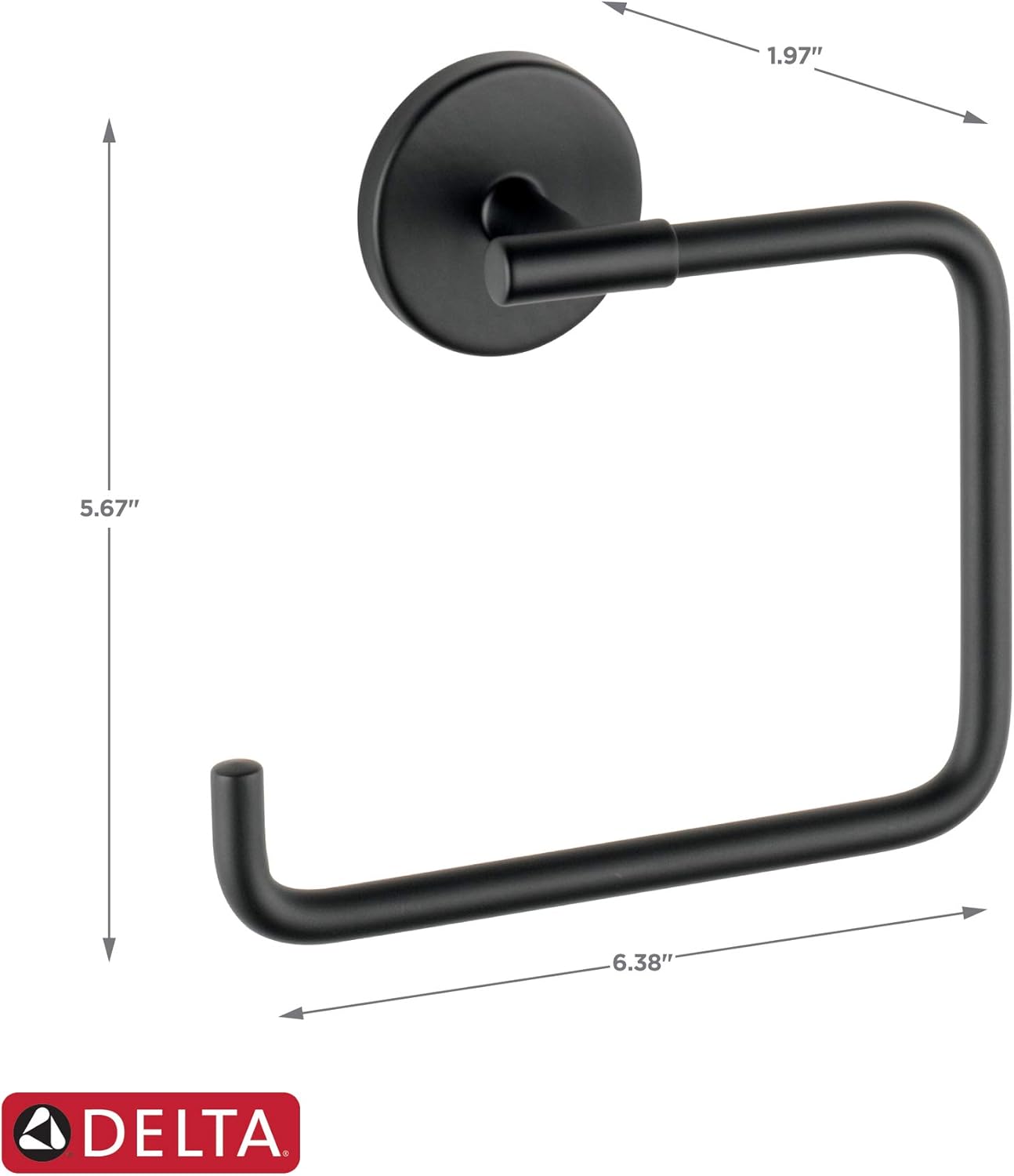 Delta 759460-BL Trinsic Towel Ring, Matte Black - - 