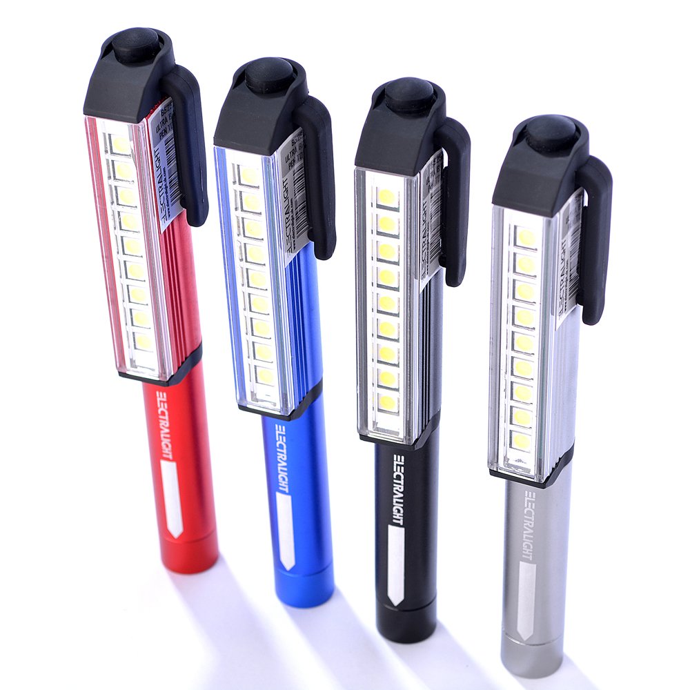 Electralight 65250 Aluminium SMD Pocket Torch With Batteries - Red/silver/blue/black