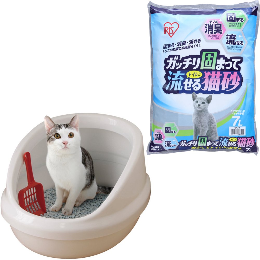 アイリスオーヤマ ネコのトイレハーフカバー スコップ付きの商品画像