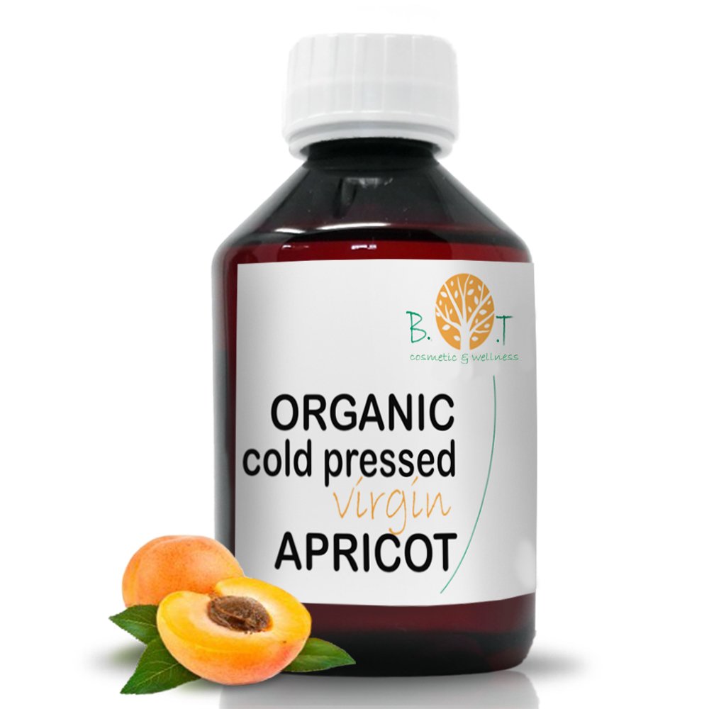 100% Organic Cold Pressed Apricot Oil | Facial, Body and Hair Moisturiser | Eye Contour and Anti-ageing Oil | Rejuvenating and Soothing Effect, 100 ml