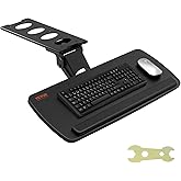 VEVOR Keyboard Tray Under Desk, Height and Angle Adjustable Ergonomic Keyboard/Mouse Tray Under Desk, Large 25x9.8 inch Slide