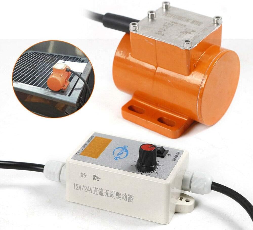 DC 12V 15W Micro Brushless Vibration Motor with Digital Display Speed Controller for Industrial