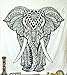 Jaipur Handloom Elephant Tapestry Hippie Tapestry Wall Hanging Hippy Tapestry Bohemian Bedding Bedspread Indian Dorm Decor Psychedelic Tapestry Bed Cover (Queen (84 X 85 inches approx), Black & White)
