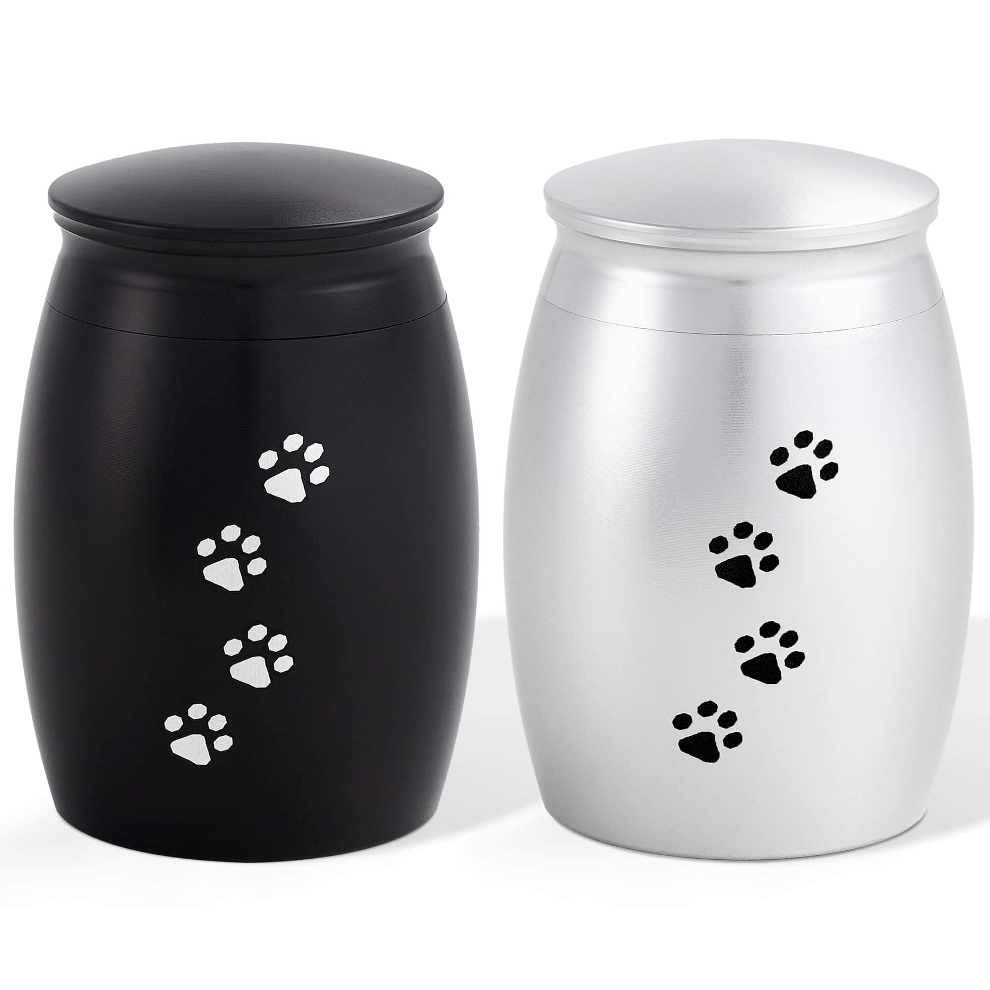 Photo 1 of LINES ARTE 2.67 Inches Small Urns for Dog or Cat Ashes Set of 2,Mini Memorial Cremation Keepsake Urns for Pets Ashes with Paw Print