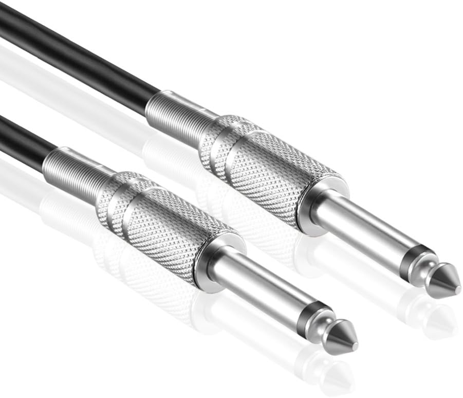 TNP 6.35mm Guitar Cable (10FT) 1/4 Inch TS Male 6.35mm Phono Jack Straight Plug Musical