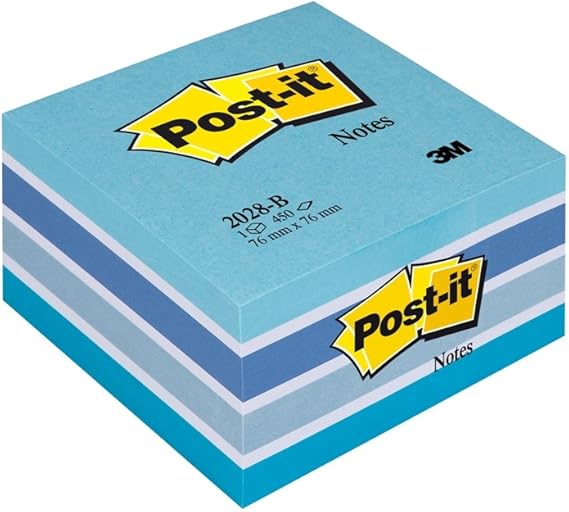 PostIt Notes, 2028B 76 x 76 mm Pastel Blue, 1 Cube (450 Sheets) Amazon.co.uk Office Products