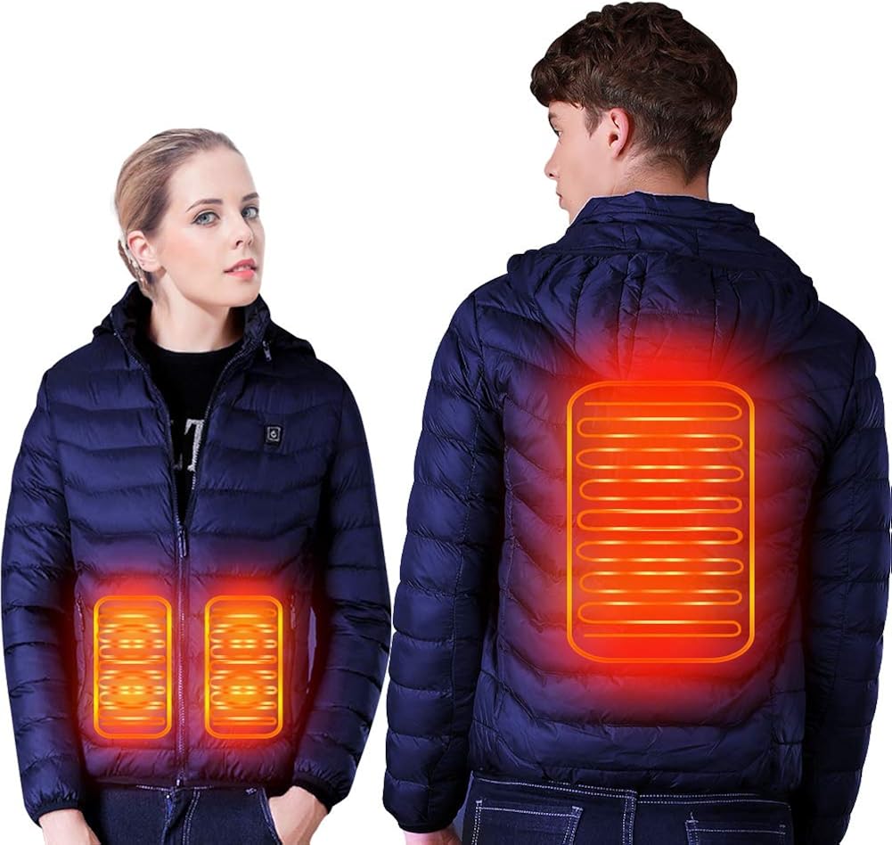 SUPTEMPO Women's Men's Heated Jacket Electric Heating Jacket Winter Warm Jackets for Women and Man: Clothing