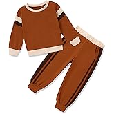 SANMIO Toddler Girl Clothes Outfits Cute Color Block Long Sleeves Top and Pants Sweatsuit 2 Piece Winter Clothing Set