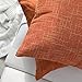 Kevin Textile 2 Packs Fall Large Pillow Covers Decorative Hand Made Faux Linen Throw Pillow Cover Cushion Case for Floor with Invisible Hidden, 26-inches, Orange