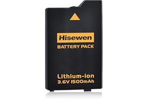 Hisewen 1500mAh 3.6V Lithium Ion Battery for Sony PSP 3000 / PSP Slim 2000 PSP-S110 Console, PSP-2001, PSP-3000, PSP-3001, PSP-3002, PSP-3004, PSP Slim Console