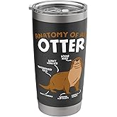 Anatomy Of An Otter Funny Otter Puns Lover Animal Otter Stainless Steel Insulated Tumbler